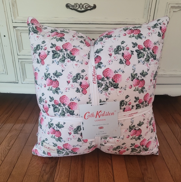 Cath Kidston Other - Cath Kidston Strawberries Shabby Chick Quilted Decorative Pillows NWT